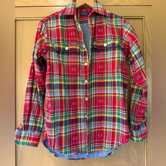 Polo Ralph Lauren Multicolor Plaid Shirt Cotton Aztec Soutwestern / xsmall - Picture 1 of 14